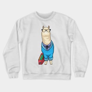 Alpaca Secretary Glasses Crewneck Sweatshirt